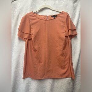 Banana republic, peach, ruffled sleeve, business, casual top size medium